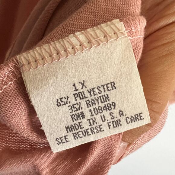 Vintage Pink Babydoll Top, Y2K 2000s Soft Girl Coquette 1X - Picture 7 of 7